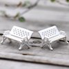 Miniature Park Bench Set, 2 Pcs White, Mini Garden Ornaments, Park Street Seats Bench Chairs Kit for Dollhouse Decor, Fairy Garden Decorations Furniture