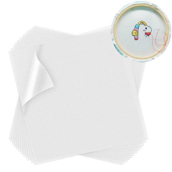 Water Soluble Embroidery Stabilizer 16 Sheets Wash Away Embroidery Stabilizer Topping Film for Machine Embroidery and Hand Sewing16 Sheets (10"x 10"/ 25 x 25cm)