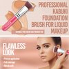 Flat Top Kabuki Foundation Brush - Premium Makeup Face Brush For Liquid, Cream, Powder - Blending, Buffing, Stippling Brush - Pro Quality Synthetic Dense Bristles