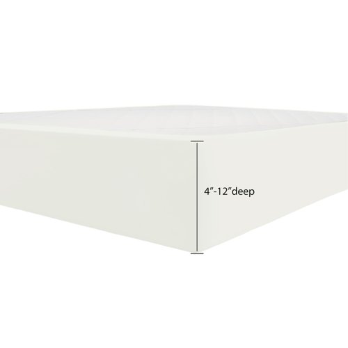 Biscaynebay Decorative Box Spring Cover Queen Size, Ivory Luxurious Jersey Knitting Stretchy Wrap Around 4 Sides Bed Skirt for Home/Hotels, Easy Fit Wrinkle Free Machine Washable