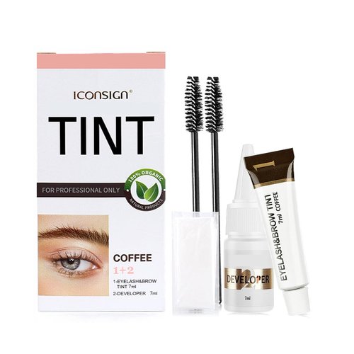 MXNSLWA Instant Lash & Brow Set, Natural Bushy Eyebrow Makeup Kit, Long Lasting Spot coloring 100% Gray Converge DIY Hair Dying for Salon Home Use 7ml (Coffee)
