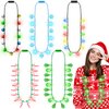 Christmas Necklace Light Up, 5PCS Christmas Accessories, LED Christmas Lights Necklace Light Up, 3 Modes Christmas Kids Party Favors Xmas Bells Trees Bulbs Lighted Christmas Necklace Party Supplies