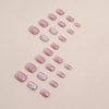 24Pcs Short Press on Nails Square Fake Nails Aurora Butterfly Stars Design Coffin False Nails Blush Full Cover Glue on Nails Gradient Pink Acrylic Nails Summer Artificial Nails Kit for Women Girls