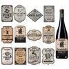36pcs Halloween Wine Bottle Labels, Waterproof Wine Labels Potion Bottle Labels Stickers Apothecary Decals Wine Bottle Stickers for Halloween Party Decor