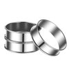 8Pack 4 Inch English Muffin Rings Crumpet Rings Stainless Steel Double Rolled Tart Rings, Round Metal Cooking Pastry Ring Molds for baking
