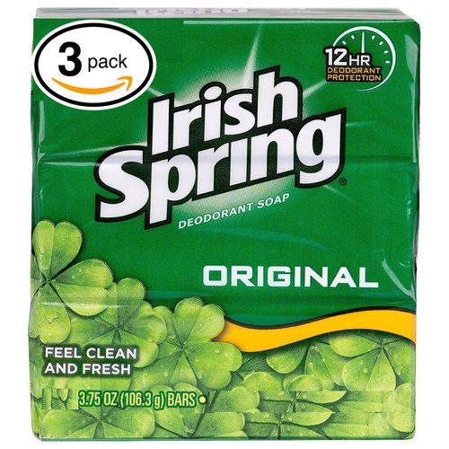 (PACK OF 3 BARS) Irish Spring ORIGINAL SCENT Bar Soap for Men& Women. 12-HOUR ODOR / DEODORANT PROTECTION! For Healthy Feeling Skin. Great for Hands, Face & Body! (3 Bars, 3.75oz Each Bar)