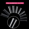 No C Curve Square Flat Nail Tips,SWETIDY 500Pcs XXL Extra Long Acrylic Clear Straight Tapered,Half Cover French Fake Nails for Nail Salon and DIY Nail Art 10 Sizes