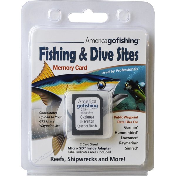 America Go Fishing - Fishing and Dive Sites Memory Card – Okaloosa and Walton Counties Florida