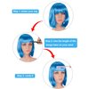 WILLBOND 2 Pieces Short Bob Hair Wigs Colorful Cosplay Costume Wig Party Hairpiece for Women Girls Daily(Pink, Blue)