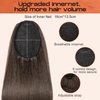 SEIKEA 36" Long Straight Drawstring Ponytail Extension, Multi Layered Light Soft Tangle-Resistant Silk Touch Clip in Hair Extensions Ponytail Natural Synthetic Hairpiece for Women Bronze Brown