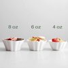 DOWAN Ramekins 4 oz, Creme Brulee Ramekins, Flower-Shaped Porcelain Ramekins Oven Safe for Baking Souffle, Custard Cups, Small Dipping Bowls, Sauces Bowls, Charcuterie Bowls, Set of 6, White