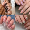 12 Sheets Metallic Sun Star Nail Art Stickers Silver Aurora Gold Moon Nail Stickers 3D Self-AdhesiveGlitter Rose Gold Silver Star Moon Nail Art Design for Women DIY Nail Decorations