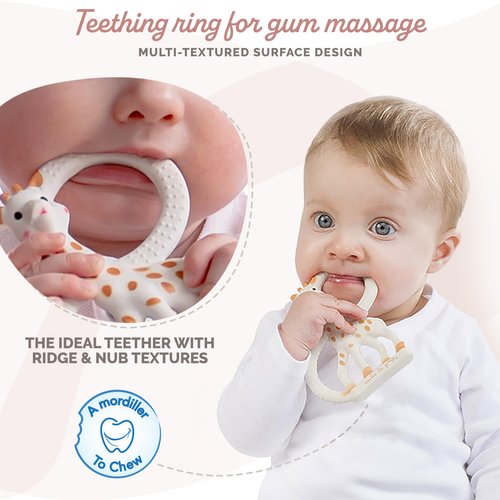 Sophie la girafe | Teething Ring | Made from Natural Rubber | Designed for Teething Babies | Awaken All 5 Senses | Easy to Clean