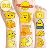 107 PCS Funny Cheese Temporary Tattoos Birthday Party Decorations Supplies Favors Cute Yellow Cheese Dairy Food Sweet Cheesy Decor Stickers For Boys Girls Gift School Prizes Rewards