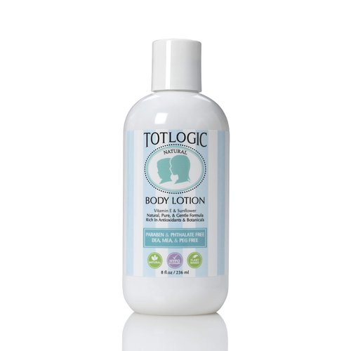 TotLogic Kids and Baby Safe Gentle Body Lotion - 8 oz Original - Scented with Natural Essential Oils - Plant Based Formula for Dry Skin