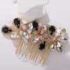 Bridal Hair Comb Rhinestone Teardrop Hair Comb for Bride Beaded Cute Hair Pieces Multi-Color (black, GOLD)