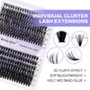 DIY lash Extension Kit Lash Cluster Kit with 240 PCS C/D Curl12-16mm Mixed,Individual Lashes Eyelash Clusters Lash Band and Seal Cluster Lash Applicator Individual Lashes Kit(30P/40P-D-12-16mm Kit)