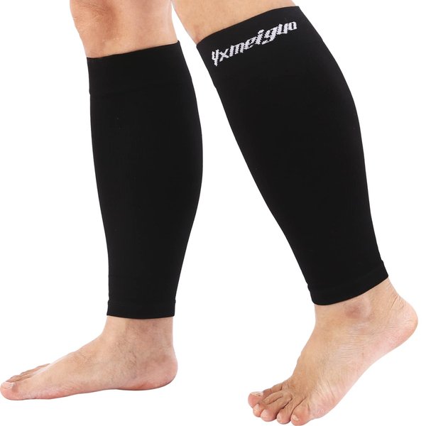 Yxmeiguo 4XL Wide Plus Size Calf Compression Sleeves for Women & Men, Wide Calf Leg Compression Sleeve for Shin Splints Leg Pain Relief Support, Varicose Vein, Swelling, Edema, Seniors, Travel