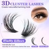 3D Effect Qeelasee fluffy lash clusters Eyelash Extensions 80D DIY Individual Eye Lashes Natural 240pcs Mix9-16mm Easy For Beginner At Home