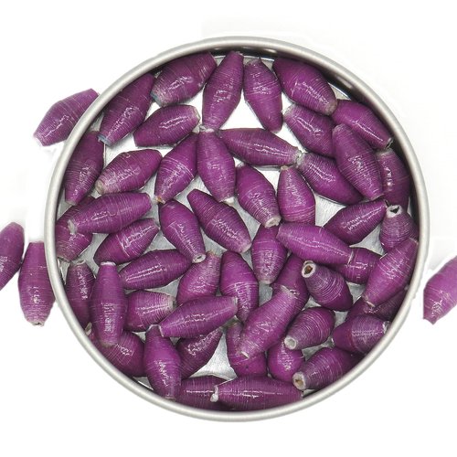 Bright Purple Handmade Beaded Christmas Ornament – Star Design Crafted from Recycled Paper Beads by Outreach Uganda | Unique Eco-Friendly Holiday Decoration for Trees