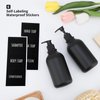 Segbeauty Matte Black Shampoo Dispenser, 2pcs 16.9oz Empty Refillable Pump Bottle with Labels, 500ml Plastic Press Lotion Dispenser Bathroom Shower Containers for Conditioner Body Soap Hand Soap