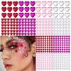 436 Pieces Heart Rhinestone Sticker Gems for Valentine Face Eye Body Makeup, 3D Self-Adhesive Acrylic Crystal Heart Hair Jewels Stickers for Wedding Valentine's Day Decor DIY Craft Decoration Acc