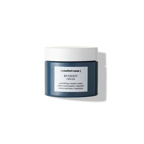 [ comfort zone ] Renight Cream Complete Silicone-Free Restorative Night Cream for All Skin Types with Hyaluronic Acid Vitamin E, Floral and Softly Woody, 2.09 Fl Oz