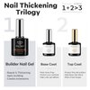 modelones Builder Nail Gel with Gel Top and Base Coat, 3Pcs Gel Nail Kit for Nail Thickening Apex Building Nail Extension Rhinestone Gel Nail Glue, LED Nail Lamp Cured