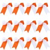 8 Inch 2 Colors Jumbo Cheerleader Bows Ponytail Holder Cheerleading Bows Hair (Orange/White)
