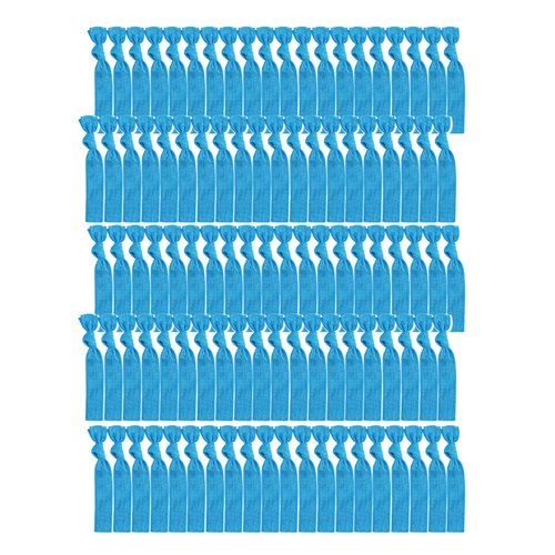 MEEDEE 100 Pack Turquoise Blue Elastic Hair Ties For Women No Crease Soft Elastic Ribbon Hair Ties Knotted Hair Ties No Damage Pony Tails Hair Ties Ouchless Hair Ties Yoga Hair Ties Elastic Bracelets