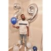 Silver 2 Balloon, Number Balloonss 40 Inch, 2nd Balloon Number Birthday Decorations, Two Second Birthday Party Supplies, Number 2 Balloon
