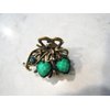 Jeweled antique bronze hair claw clip with crystals Set: B (Primary color: Green)