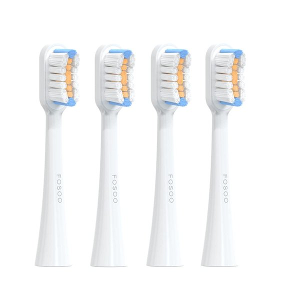 FOSOO Electric Toothbrush Replacement Brush Head Clean C2 Brush Heads Refill Compatible with ACE/APEX/NOV/LUX Electric Toothbrush,4 Count