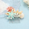 Jeairts Starfish Hair Comb Silver Shell Pearl Headpiece Conch Beach Hair Pieces Star Hair Accessories for Women and Girls