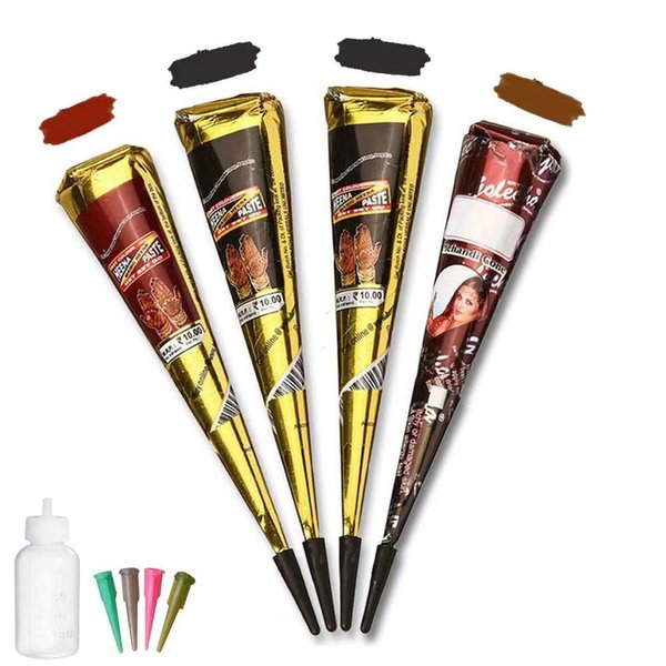 Temporary Tattoo India Painting Tattoo Paste Cone body art painting tatuajes temporales men sleeve tattoo for women long lasting temporary tattoos glitter tattoos