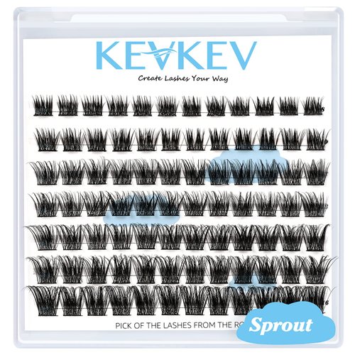 Lash Clusters 84 Pcs Cluster Lashes Eyelash Clusters DIY Cluster Eyelash Extensions Individual Lashes Thin Band & Soft(Sprout,D-8-16mix)