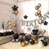 CANREVEL Happy Birthday Banner 13pcs 16 Inch Mylar Foil Letters Sign Balloons Birthday Party Decorations for Kids and Adults - 3D Silver