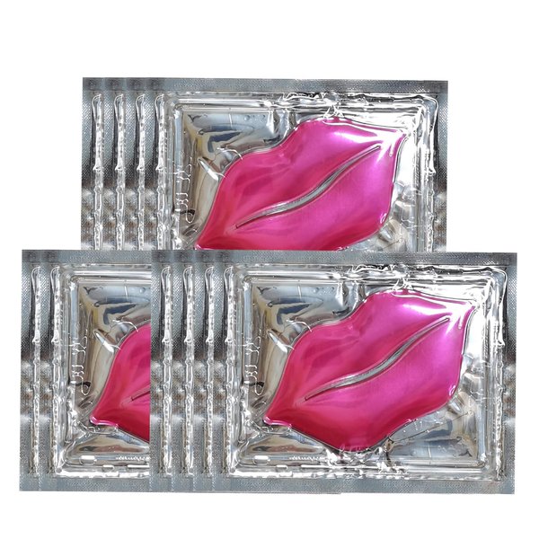 Reengull 30 PCS Lip Mask Collagen Lip Masks Sheet for Dry Lips, Gel Lip Mask Pack for Remove Dead Skin, Moisturizes and Lightens Lip Lines (30 PCS, Pink)