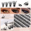 DIY Lash Extension Kit 280Pcs D Curl Eyelash Extension Kit 40D Mix 12-18mm Individual Lash Clusters with Lash Bond and Seal False Lash Tweezers Applicator Shampoo Brush DIY Eyelash at Home
