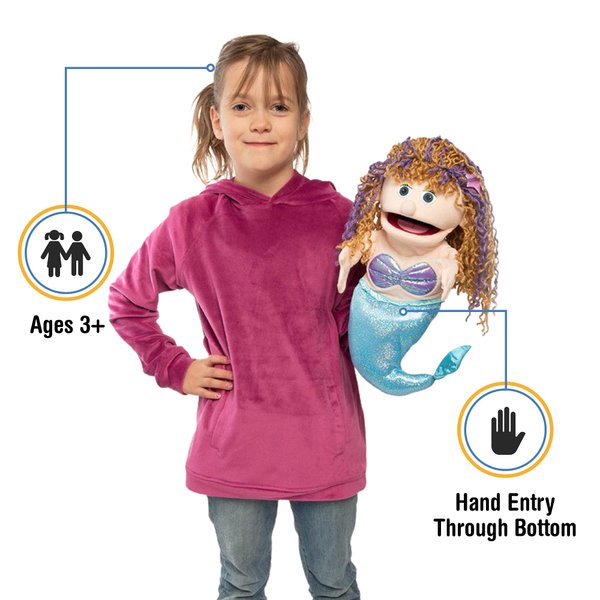 14" Mermaid, Hand Puppet, by Silly Puppets