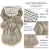 BHF 20 inch Wavy Clip in hair Extensions Full Head Synthetic Thick Hair Piece for Women 6pcs Double Weft Long Curly Hair Extensions（Light Blonde Mix Golden Blonde）