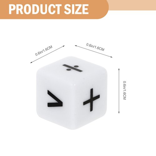 NUOBESTY Teaching Dice Set, Math Dice Games for Kids 8-12, Include Math Operation Dice, Number Dice and Dot Dice for Math Teaching Classroom Supplies 24Pcs