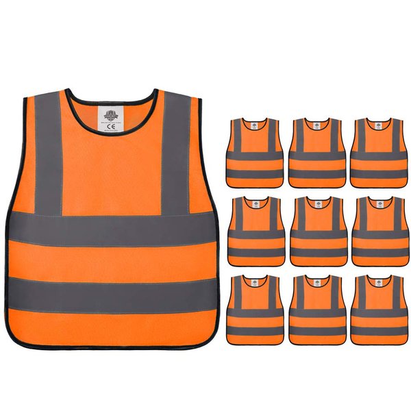 Dazonity kid's High Visibility Safety Vest, Reflective Strips, Fit for Boys & Girls, Walking or Back to School,