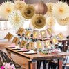 Brown Party Decorations Cream Tan Brown Rustic Natural Birthday Decorations Paper Fans Tissue Paper Pom Poms Rustic Wedding Baby Shower Birthday Party Decoration
