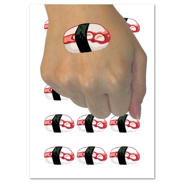 Octopus Tako Nigiri Sushi Sashimi Temporary Tattoo Water Resistant Fake Body Art Set Collection - 54 1" Tattoos (1 Sheet)