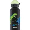 Sigg - Kids Water Bottle - KBT Glow Dinosaurs - With Glow Top - Leakproof - Lightweight - BPA Free - 100% Recycled Aluminum - Black - 14 Oz