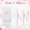 Lash tweezers 3-pcs Lash Applicator Tool Set with Eyelash Extension Tweezers, Brush – Professional Eye Lash Applicator Tools for DIY Eyelash Extensions, Cluster Lashes