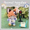 niannyyhouse 20cm Plush Doll Clothes Fox Panda Puppy Hoodie Pants 8in Doll Accessories (Grey)