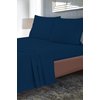Royale Linens Queen Size Flat Sheet Only - Brushed 1800 Microfiber - Ultra Soft & Breathable - Wrinkle & Stain Resistant - Hotel Quality Flat Sheet Sold Separately - Top Sheet for Bed - (Queen, Navy)