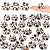 Poen 48 Pcs Cow Ducks Mini Cow Rubber Duck Bulk Cowboy Rubber Duck Fun Cow Print Duck Baby Bath Toy Cow Theme Baby Shower Birthday Bathtub Party Favors Swimming Pool Party Decorations (Black,Brown)